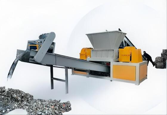 Heavy Duty Dual Shaft Shredder 600mm Rotor for Wood Pallets