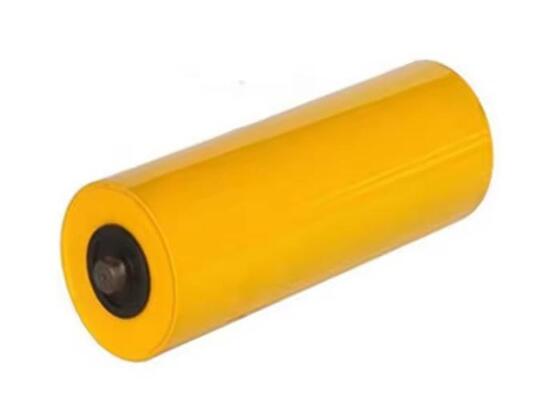 Mining Return Roller Rubber Coated Self Cleaning Coal Conveyor Equipment Part