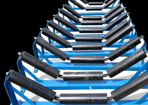 Mining Conveyor Roller Orange Coated Steel Tube Long Service Life Industrial Use