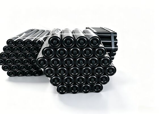 Mining Conveyor Roller Orange Coated Steel Tube Long Service Life Industrial Use