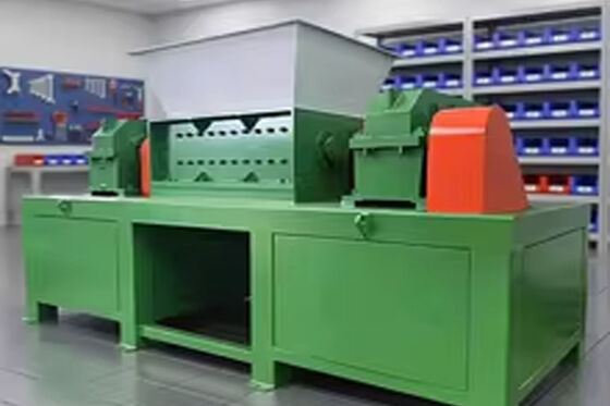 Industrial Double Shaft Shredder 60kW for Plastic Drums Recycling