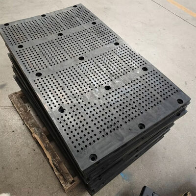 Panneau d'écran en caoutchouc à haute usure de 40x8 mm avec cadre en acier pour écrans vibrants industriels