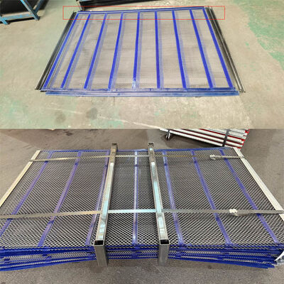 Maillage d'écran auto-nettoyant avec conception de bord d'enveloppe et maillage de fil d'acier inoxydable + bande PU pour une taille de trou réglable dans les écrans vibrants