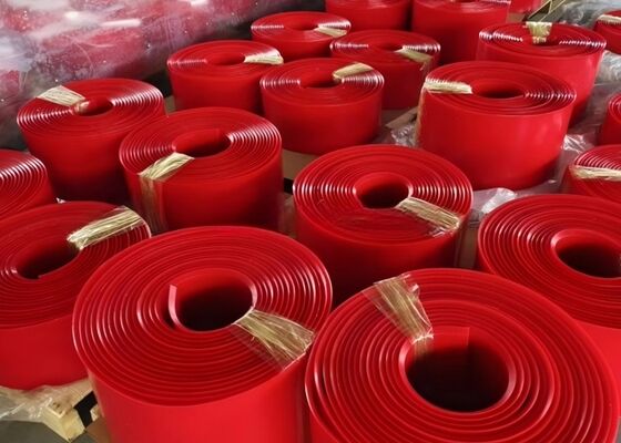 Bande transporteuse de polyuréthane contournant le système de ceinture d'exploitation d'élasticité élevée de couleur rouge