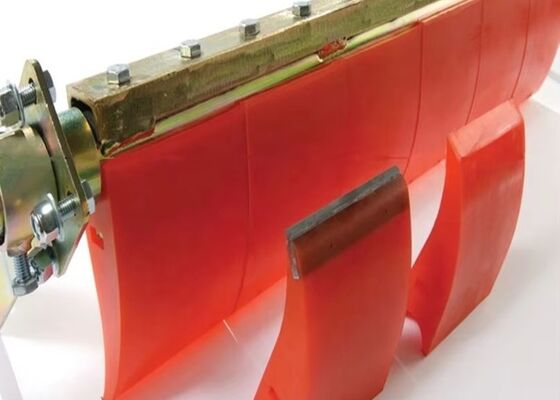 Pièce résistante à l'usure de convoyeur d'exploitation de lame orange de décapant primaire de ceinture de polyuréthane