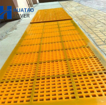 Tapis d'écran en PU jaune modulaire de 40 mm d'épaisseur pour le dépistage des pierres avec du matériau en polyuréthane