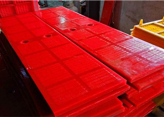 Panneau de tamisage de déshydratation en polyuréthane rouge avec ouverture de 0,125 mm et connexion à clou rose